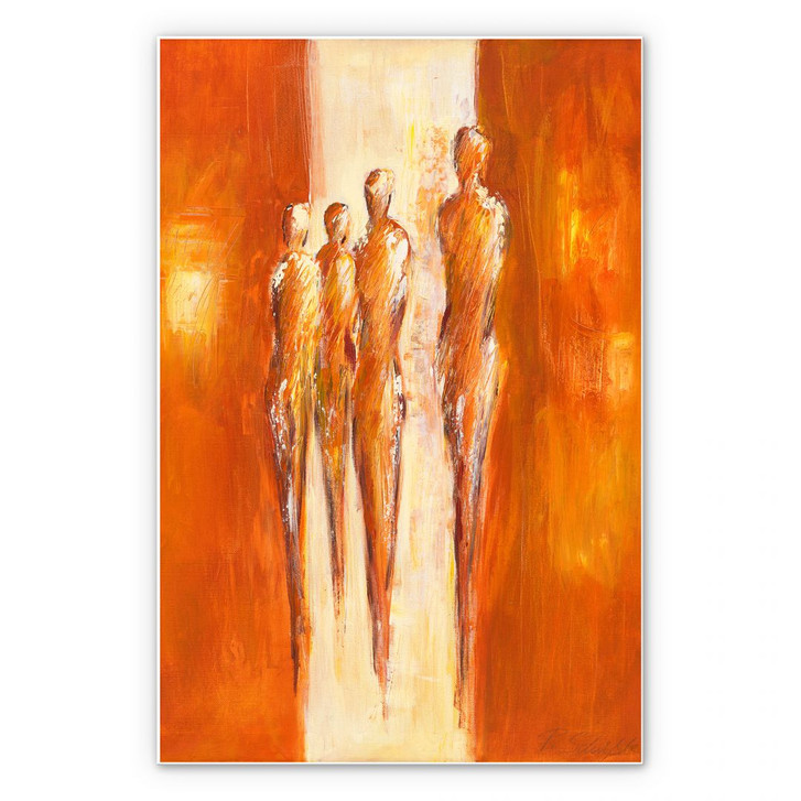 Wandbild Schüssler - Vier Figuren in Orange 02 - WA195518