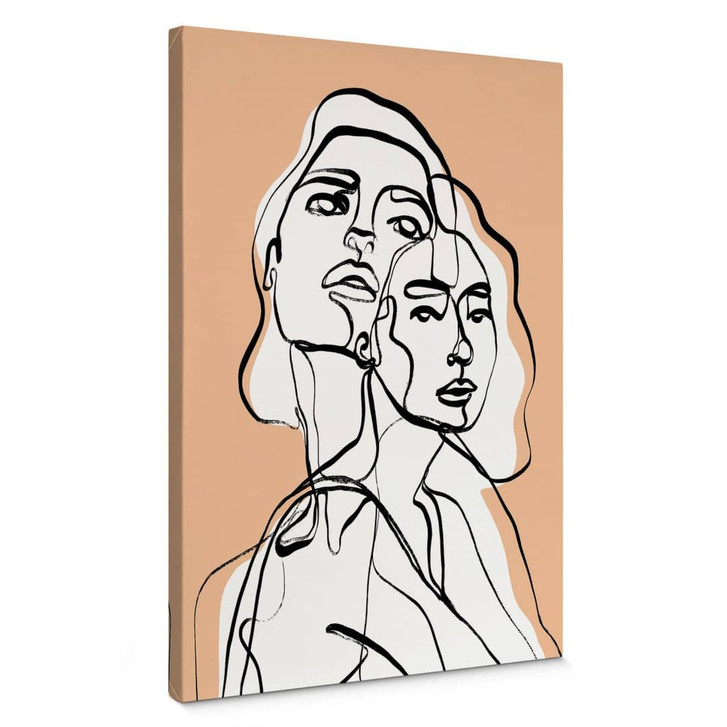 Leinwandbild Line Art Porträt von zwei Frauen - Treechild - WA404841