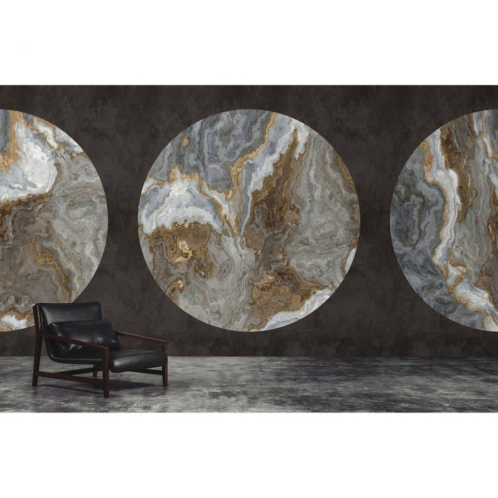 Livingwalls Fototapete Walls by Patel 3 Luna 1 gold, grau, schwarz, weiss, braun - WA327962
