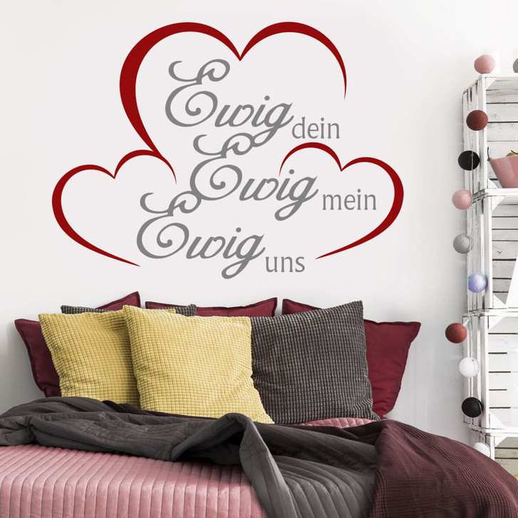 Wandtattoo Ewig dein - Herzen (2-farbig) - WA209819