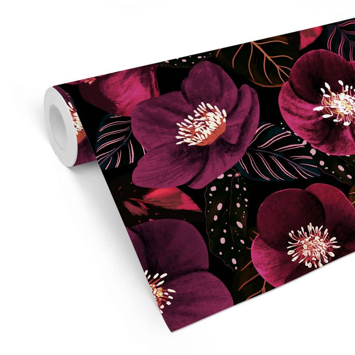 Blumen Mustertapete Florale Blütenpracht in Purpurtönen - Anis Illustration - WA443978