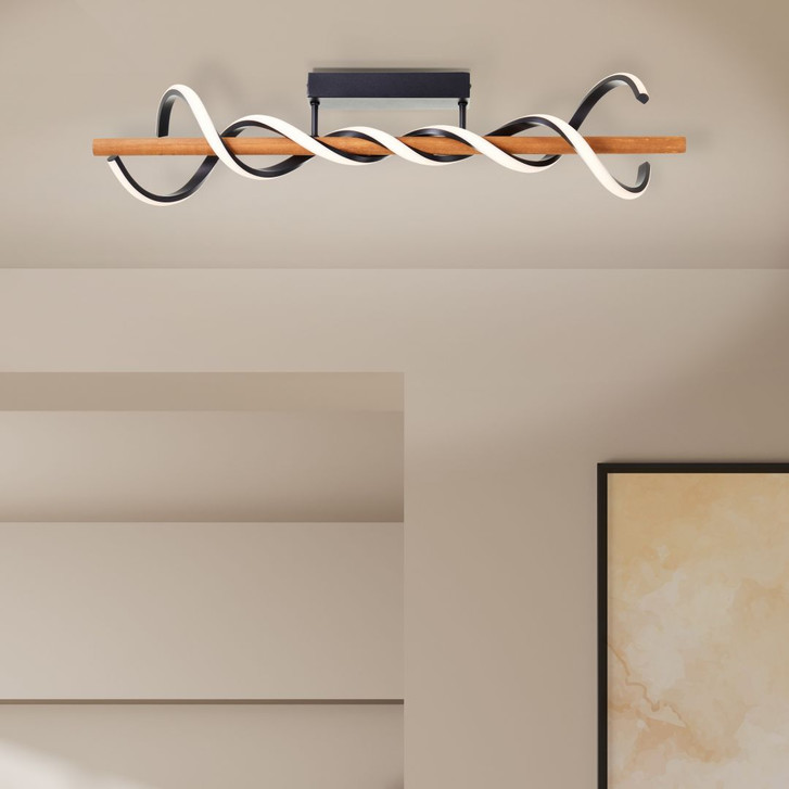 Deckenleuchte Alex, braun, 80 x 20.5 cm, Holz LED-Deckenleuchte, dimmbar - WA438483