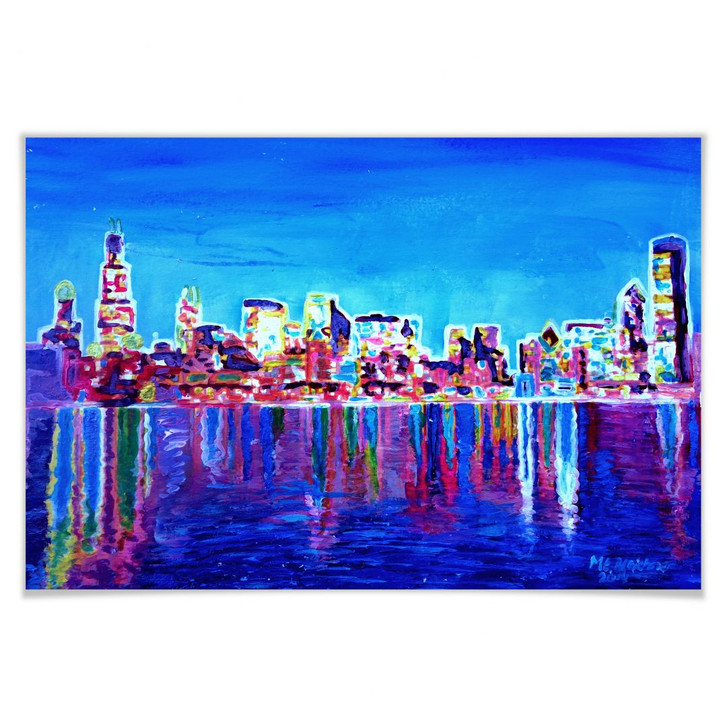 Poster Bleichner - Chicago im Neonschimmer - WA157889