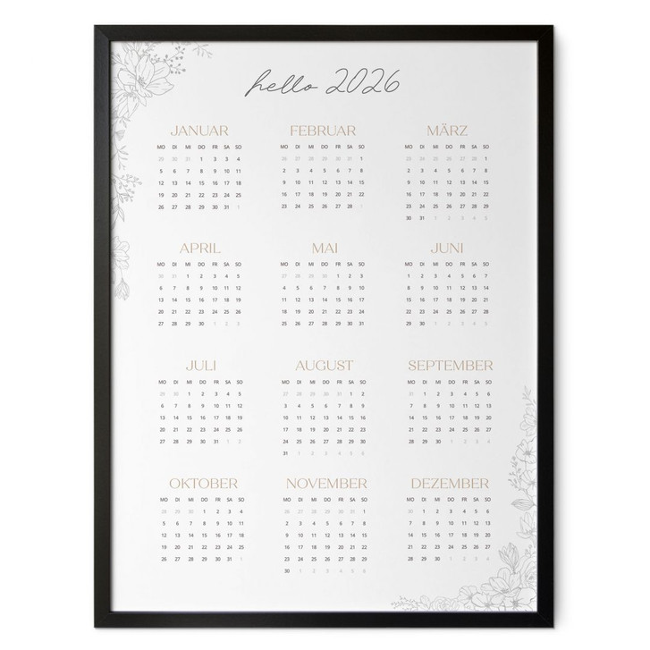 Poster Jahreskalender Hello 2026 - WA483838