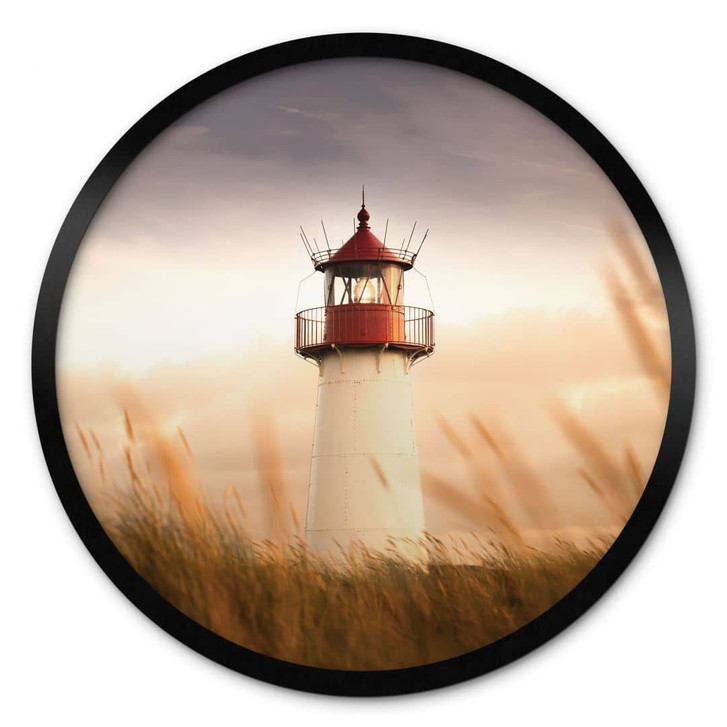 Poster Leuchtturm an der Küste von Sylt - Eisenmann - Rund - WA435832