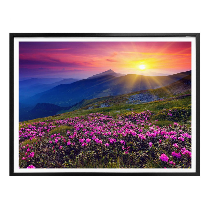 Poster Sonnenuntergang in den Bergen - WA249116