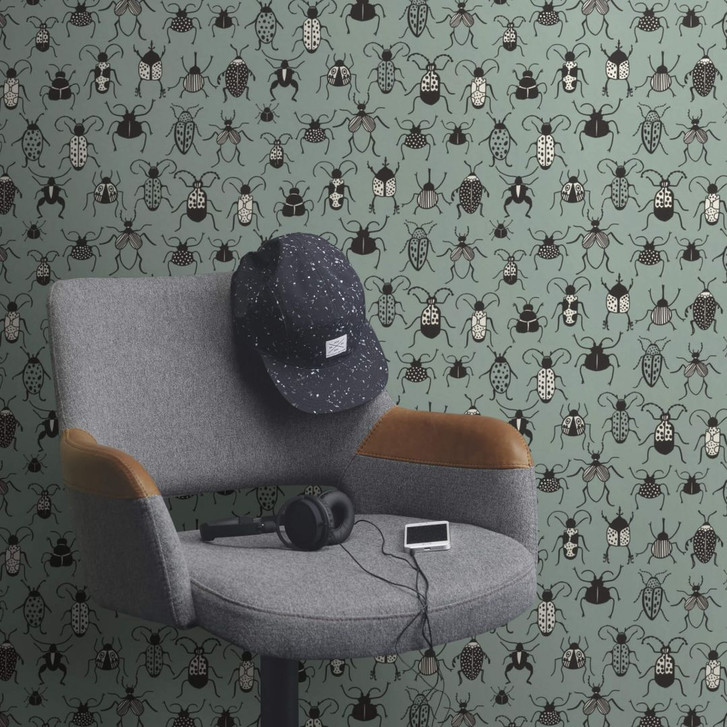 Rasch Vliestapete, Mustertapete Stories Onzelf grau grün - WA391355