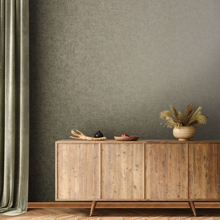 Vliestapete in Betonoptik grün, braun Struktur - WA445137