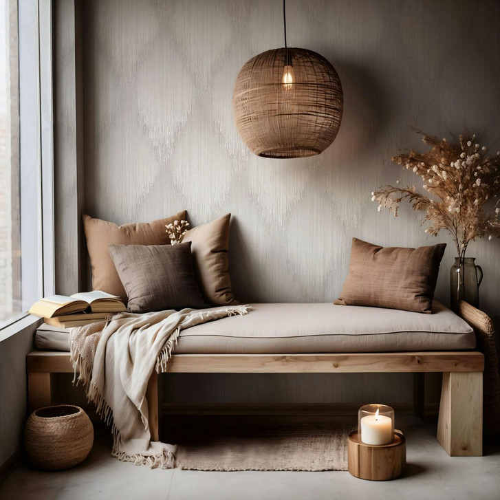 Vliestapete Streifen, Raute Streifen Modern in Beige - Papis Loveday - WA497368