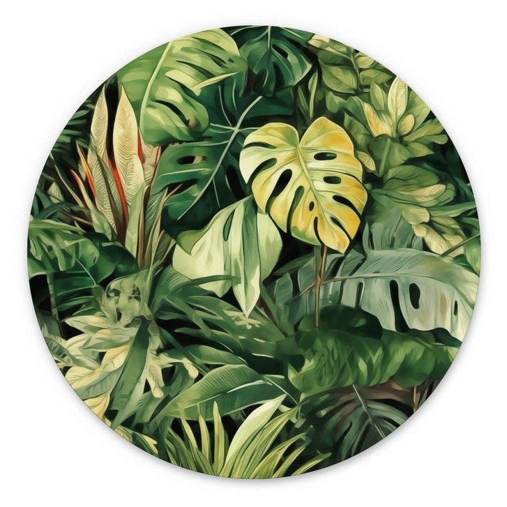 Wandbild Dschungelpflanzen - Jaszke - Alu-Dibond Rund - WA464528