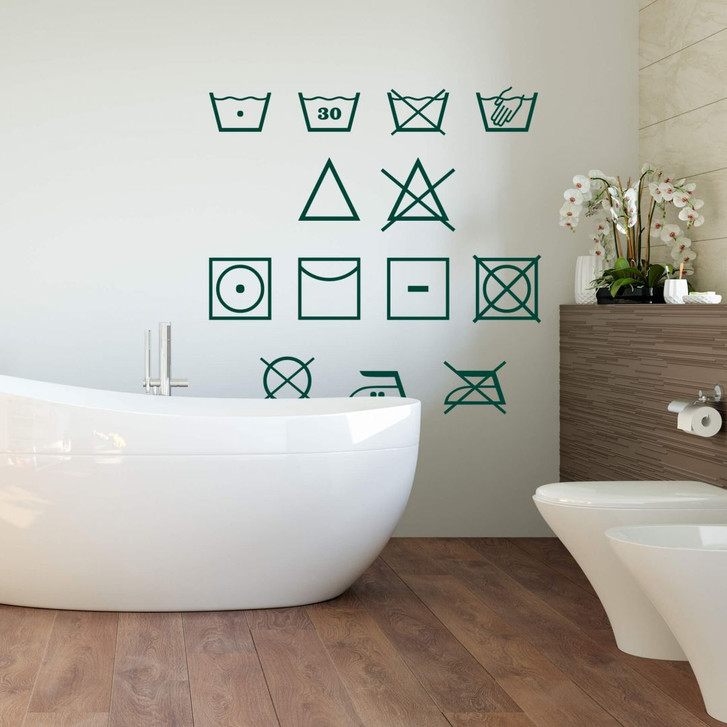 Wandtattoo - Wäschezeichen Symbole - WA242688