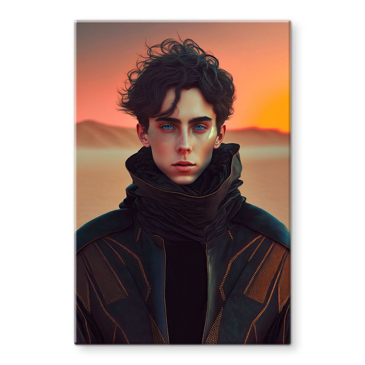 Glasbild Paul in der Wüste - Inspiriert von Dune - Treechild - WA400160