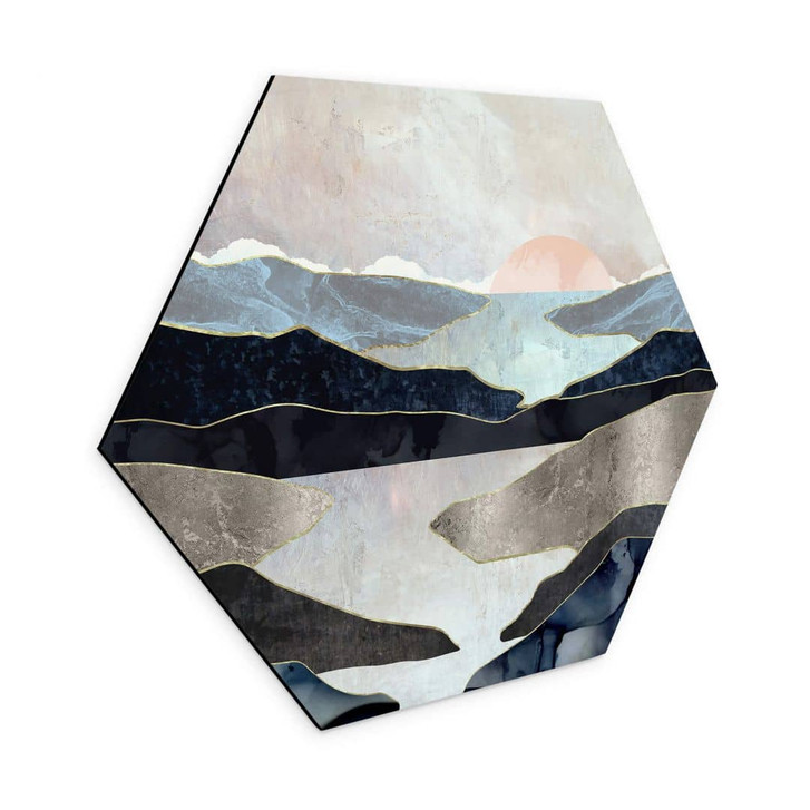 Hexagon - Alu-Dibond SpaceFrog Designs - Bergsee - WA346112