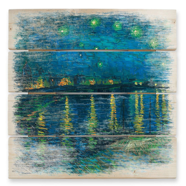 Holzbild van Gogh - Sternennacht 1888 - 40 x 41.5 cm - WA132814