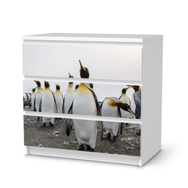 Klebefolie IKEA Malm Kommode 3 Schubladen - Penguin Family - CR109844