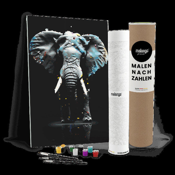 Malen nach Zahlen Leinwandbild - Elefant Enrico - WA447324