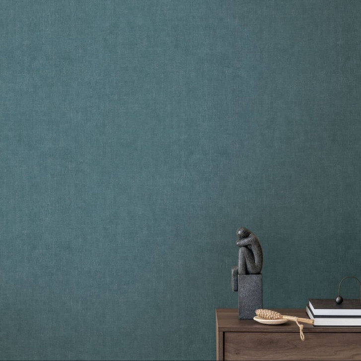 Strukturtapete Textil-Optik Petrolblau - Moderne Vliestapete dezent - WA480133