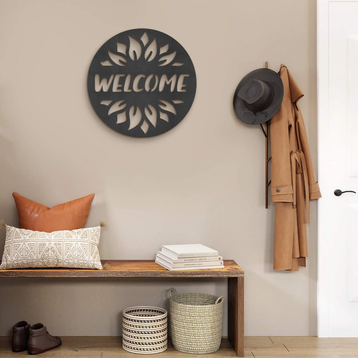 Türschild MDF-Deko - Welcome Sonnenblume - Rund - WA405809