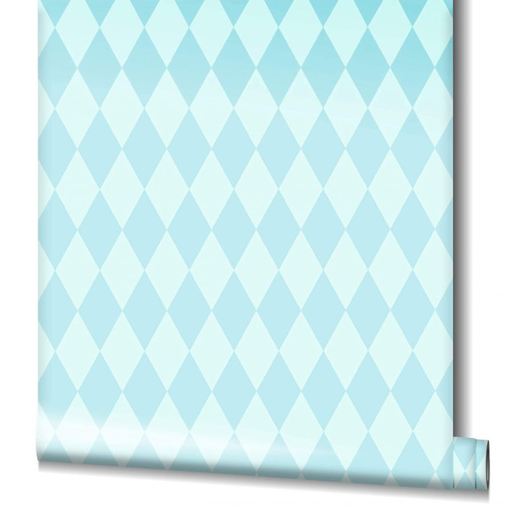 Vliestapete Rauten Grafisch Modern in Blau für Schlafzimmer - WA482843