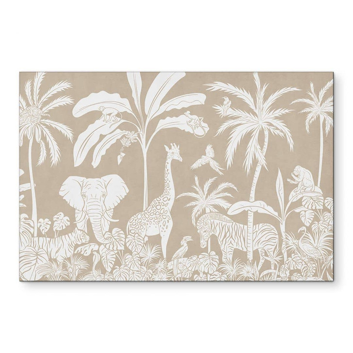 Wandbild Dschungelträume - Afrikas Tierwelt in Braun - Kikki Belle - Alu-Dibond - WA441502