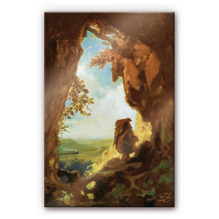 Acrylglasbild Spitzweg - Gnom, Eisenbahn betrachtend - WA111161