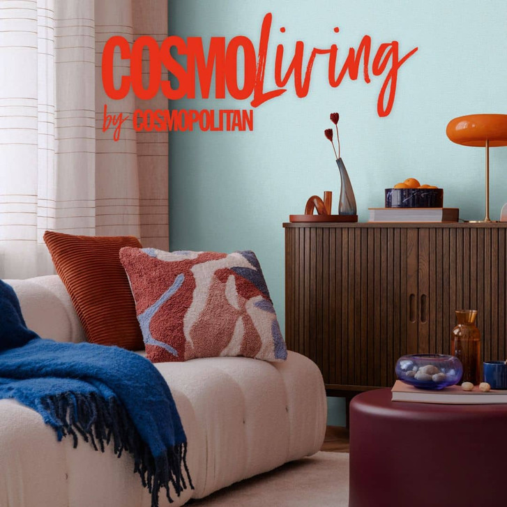 COSMOPOLITAN Uni-Tapete Hellblau mit Struktur - moderne Vliestapete Metallic - WA480246