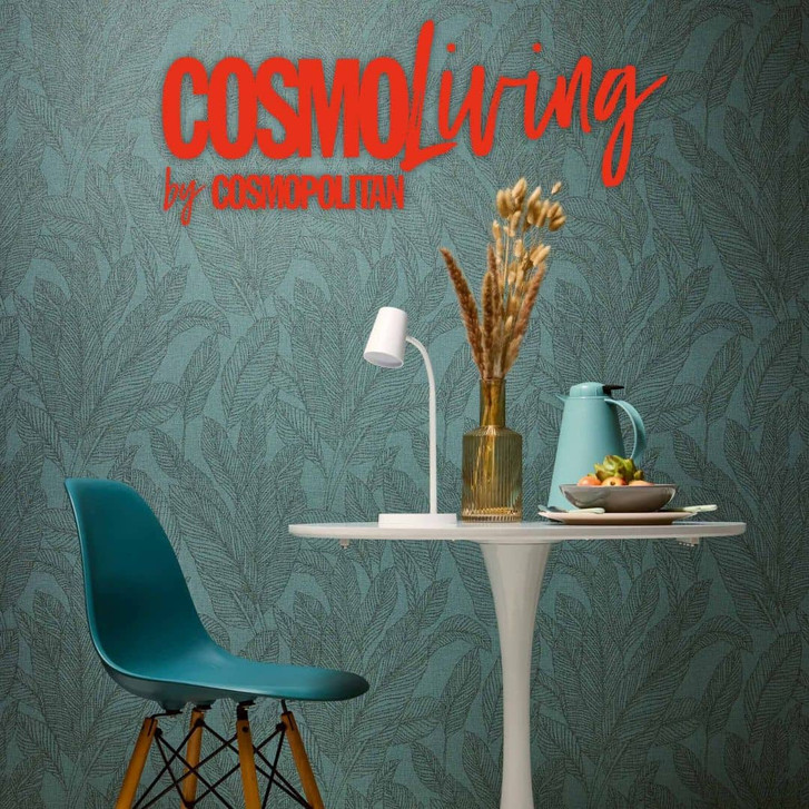 COSMOPOLITAN Vliestapete mit Blättern Petrol-Blau Grün - natürliche Mustertapete - WA480236