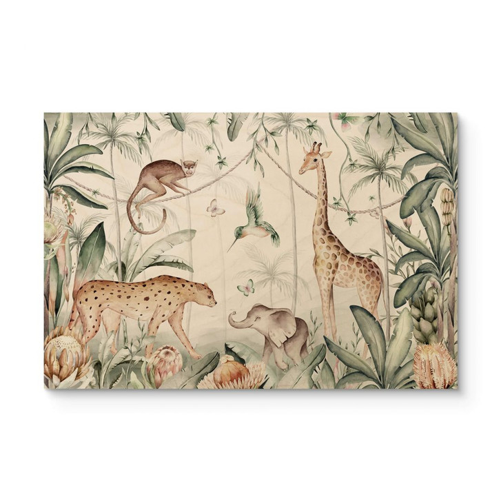 Holzbild Kinderzimmer - Tiere im Dschungel - Kvilis - WA401667