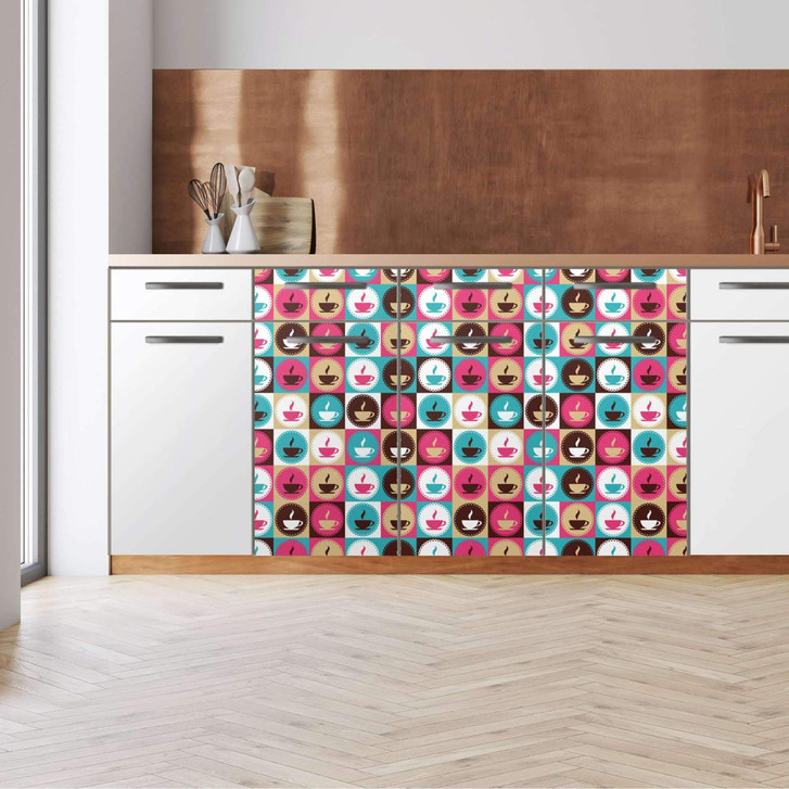 Küchenfolie - Unterschrank 120cm Breite - Coffee Cups - CR112230