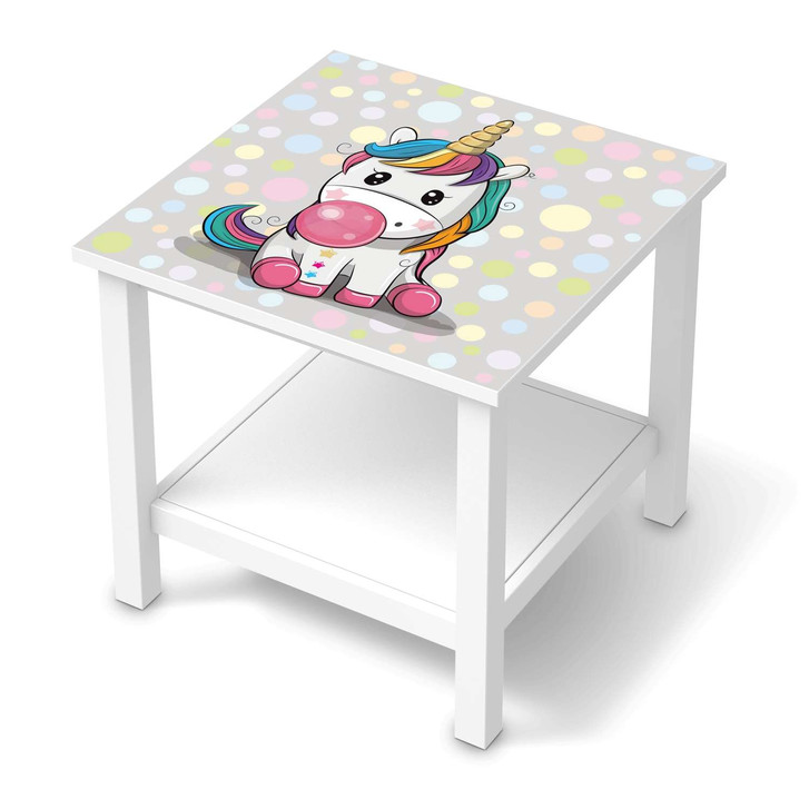 Möbel Klebefolie IKEA Hemnes Tisch 55x55cm - Rainbow das Einhorn - CR113601