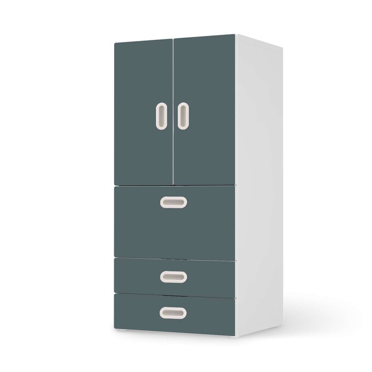 Möbelfolie IKEA Stuva / Fritids - 3 Schubladen und 2 kleinen Türen - Blaugrau Light - CR117543