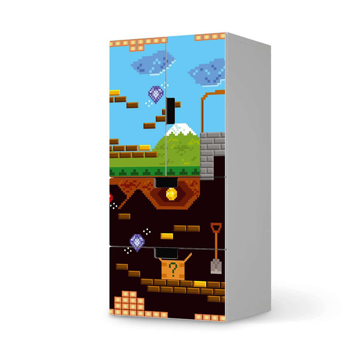 Möbelfolie IKEA Stuva / Malad - 2 Schubladen und 2 kleine Türen - Pixelmania - CR117113