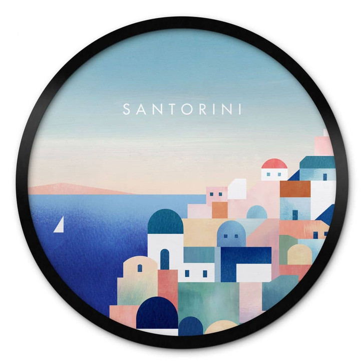 Poster Häuser von Santorini - Rivers - Rund - WA409626