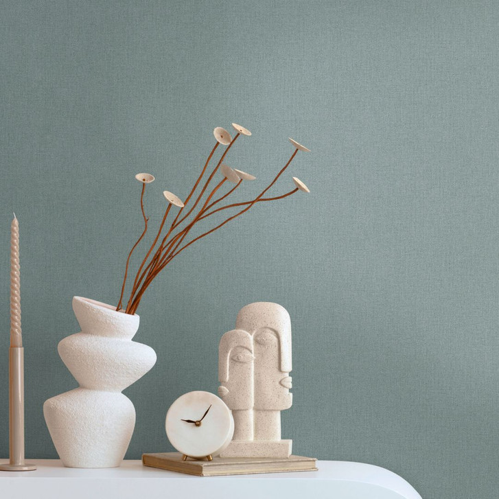 Unitapete mit feiner Struktur Blau-Grau – Einfarbige Vliestapete modern & dezent - WA458736