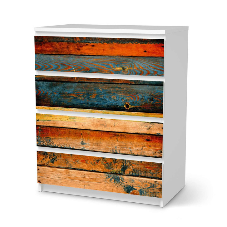Folie IKEA Malm Kommode 4 Schubladen - Wooden - CR105727