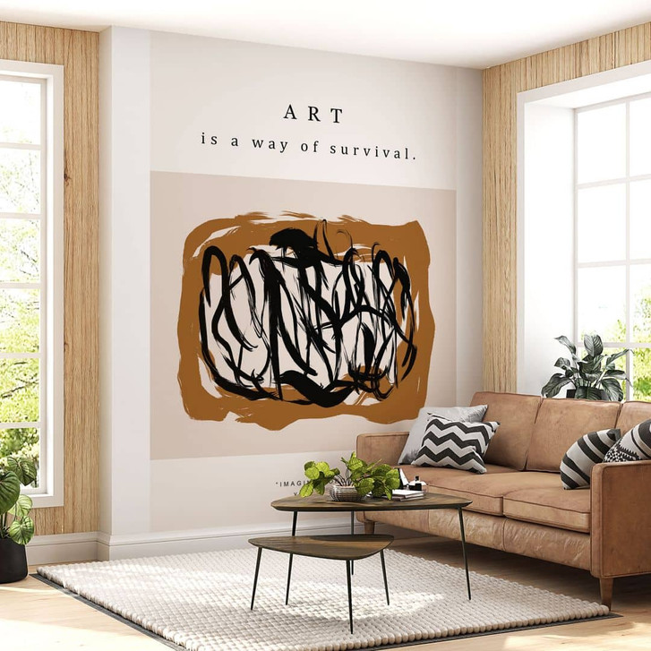 Fototapete Schwarze Pinselstriche - Imagine Yoko - Treechild - WA436970