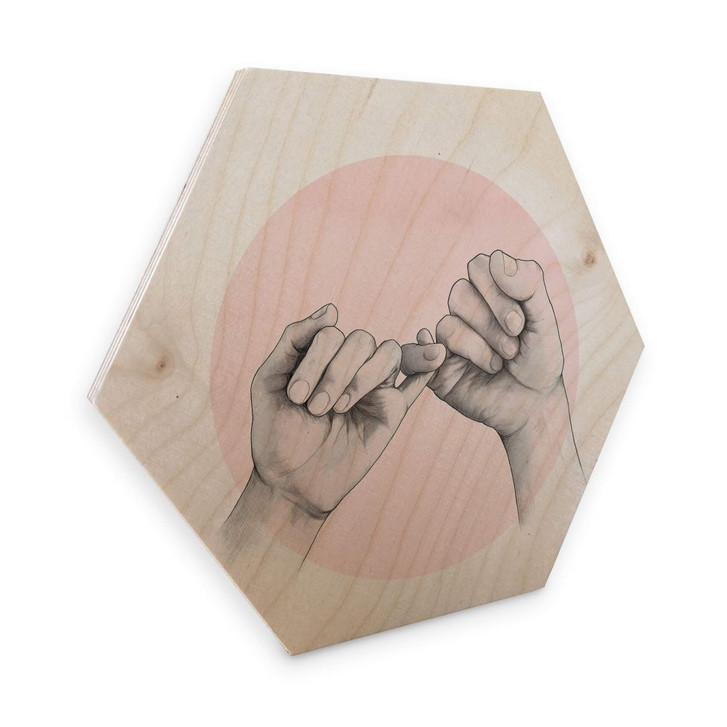 Hexagon - Holz Birke-Furnier Graves - Pinky swear - WA273970