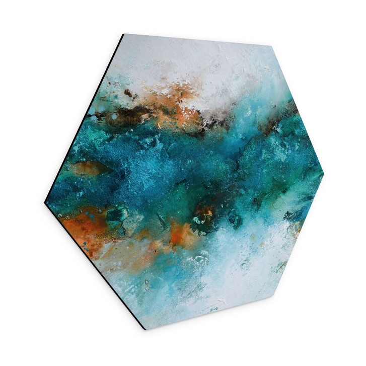 Hexagon Wandbild Gefrorenes Wasser - Fedrau - Alu-Dibond - WA431602