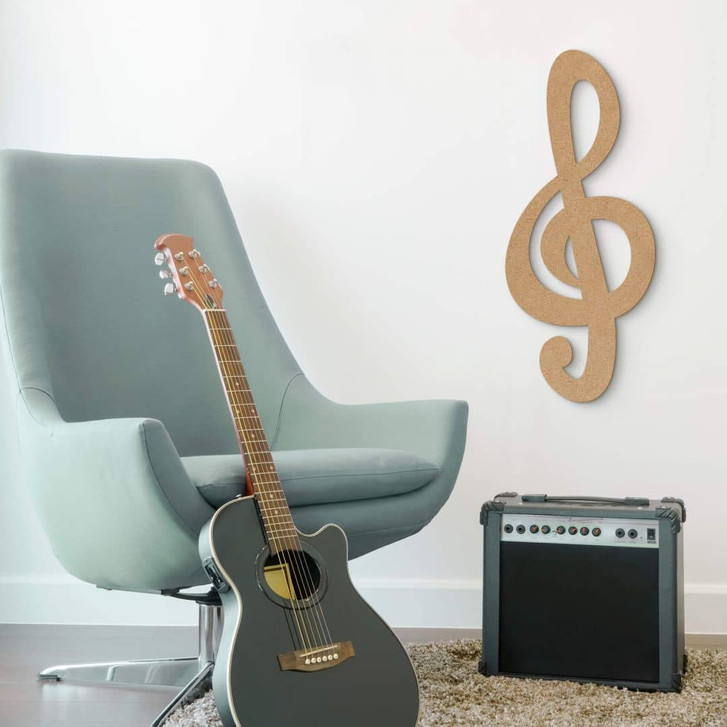 Holzdeko Notenschlüssel - MDF Natur - WA355932