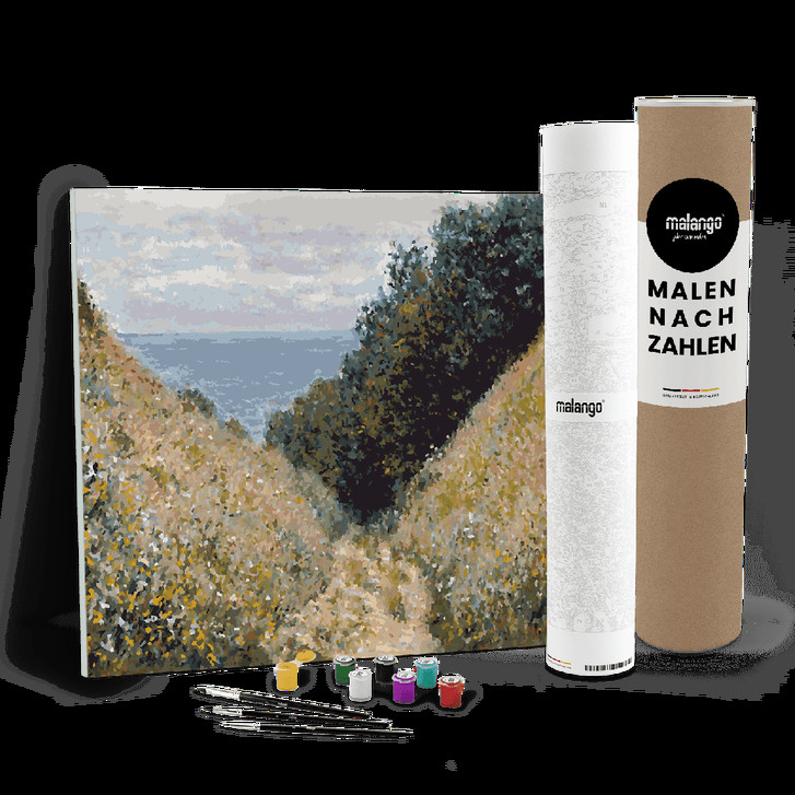 Malen nach Zahlen Leinwandbild - Monet - Strasse in La Cavée, Pourville - WA447942