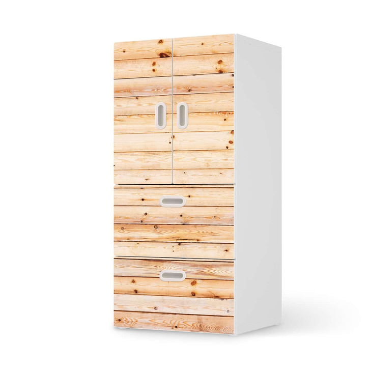 Möbelfolie IKEA Stuva / Fritids - 2 Schubladen und 2 kleine Türen - Bright Planks - CR117430