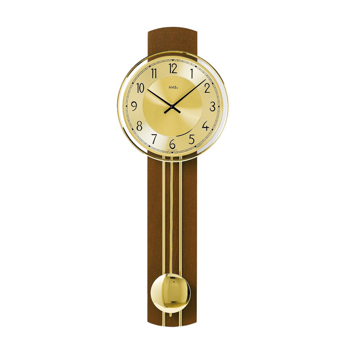 Pendelwanduhr Massivholz Nussbaum lackiert - UG100773