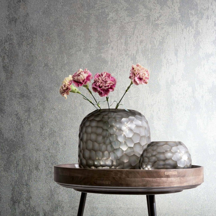 Vliestapete Betonoptik Metalloptik Modern glänzend in Silber - WA473094