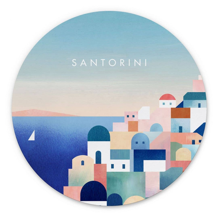 Wandbild Häuser von Santorini - Rivers - Alu-Dibond - Rund - WA395287