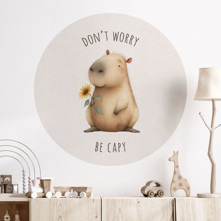 Wandtattoo Capybara - Don't worry be capy - Rund - WA501270