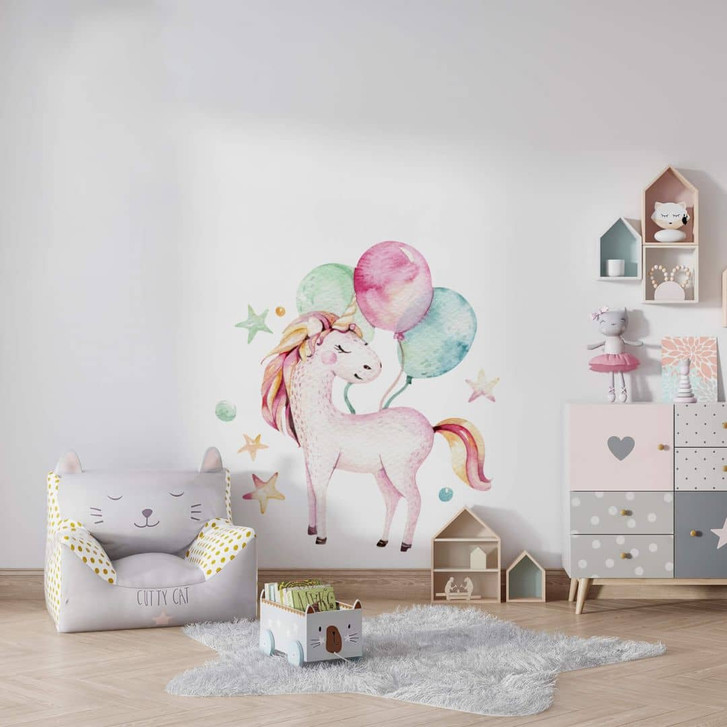 Wandtattoo Kvilis - Einhorn mit Luftballons - WA250648