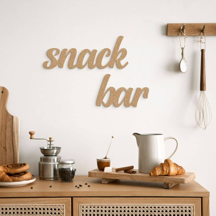 3D Schriftzug für die Küche - Snack Bar - MDF Natur - WA405935