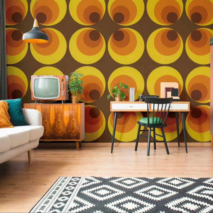 A.S. Création Vliestapete Retro Vision Retrotapete 70er Jahre Tapete, orange, gelb, braun - WA298913