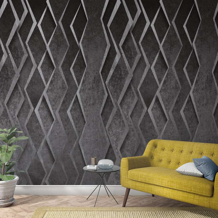 Fototapete in 3D-Optik Anthrazit ,Grafisch 2.70 x 1.59 m - WA448966