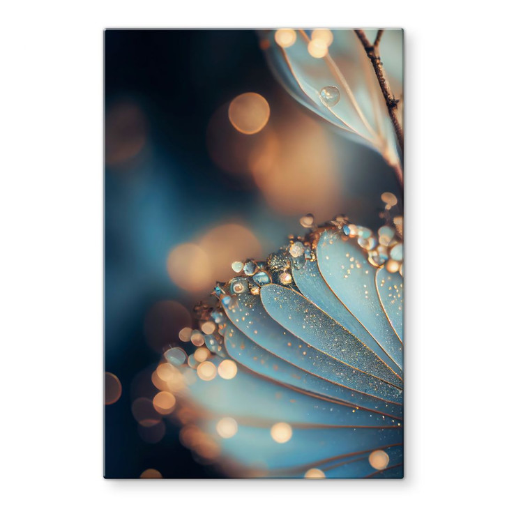Glasbild Blaue Blüte mit Tautropfen - Treechild - WA495124